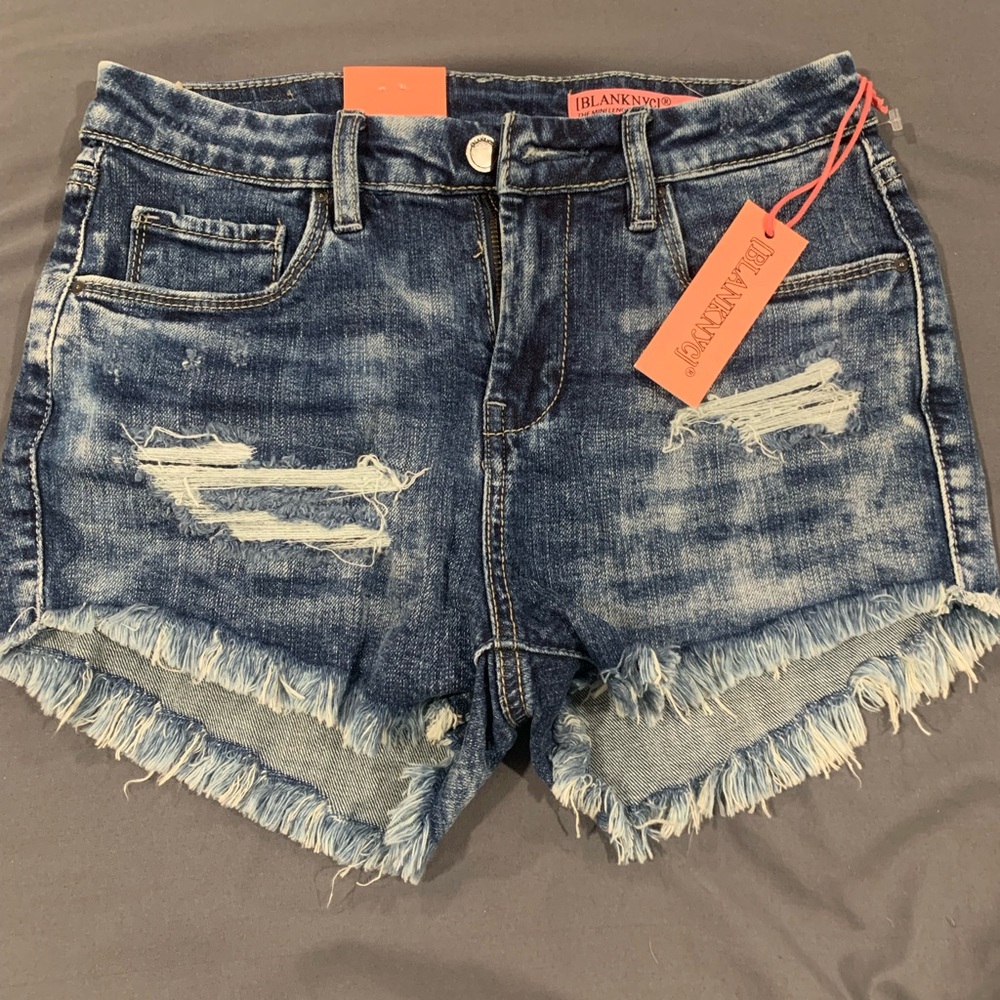 Dark wash denim jean shorts